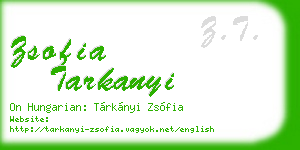 zsofia tarkanyi business card