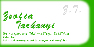 zsofia tarkanyi business card